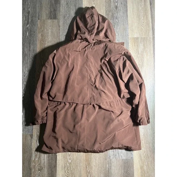 Carlo Briani Men's Brown Hooded Lined Anorak Parka Jacket 1X